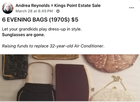 6 EVENING BAGS $5